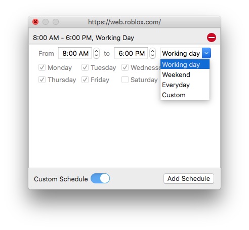 custom schedule