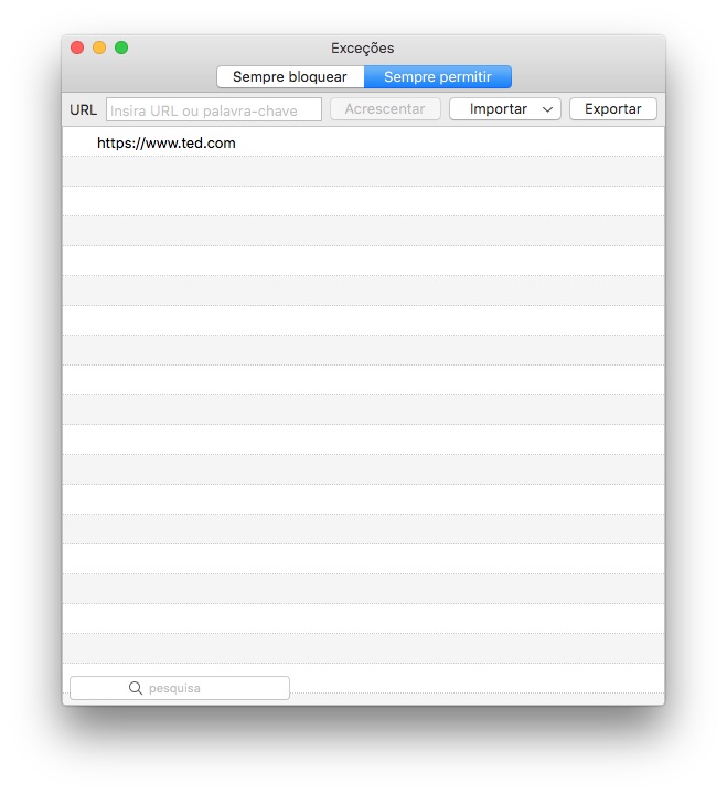 permitir o acesso a determinados sites no Chrome