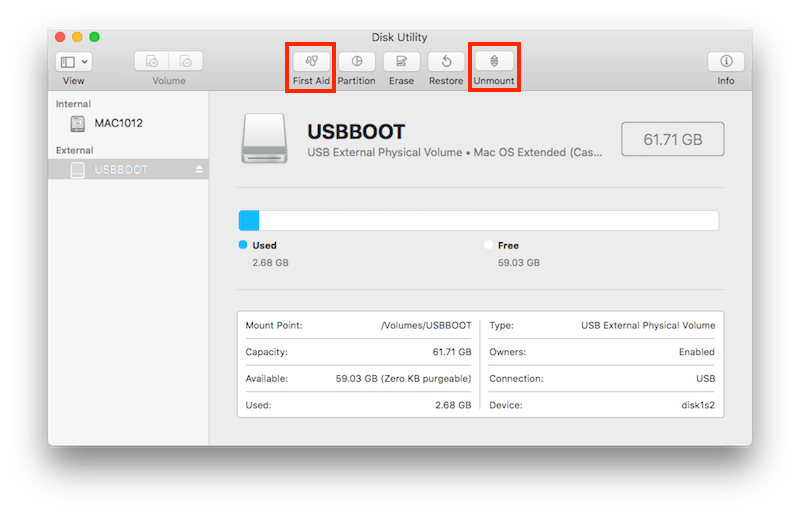 check disk utility
