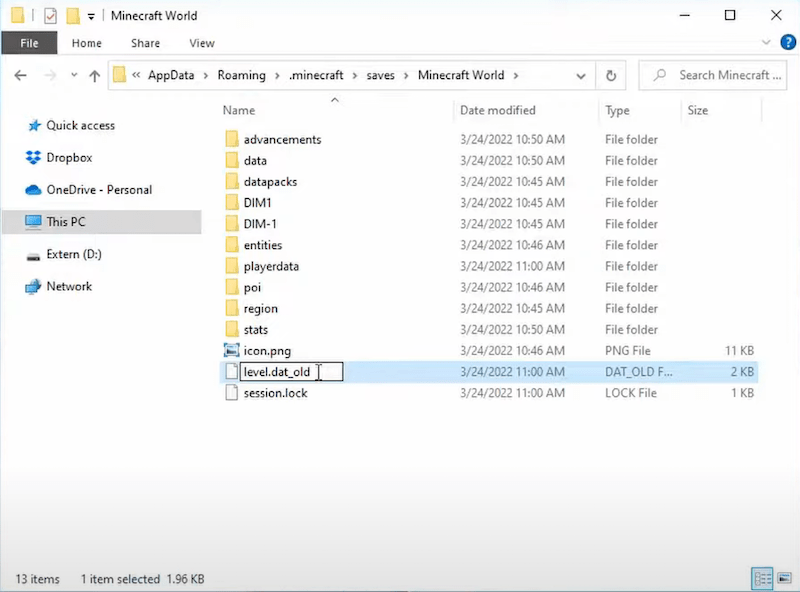 recover corrupted java minecraft 03