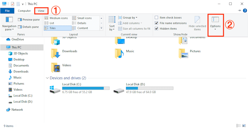 show hidden files 01