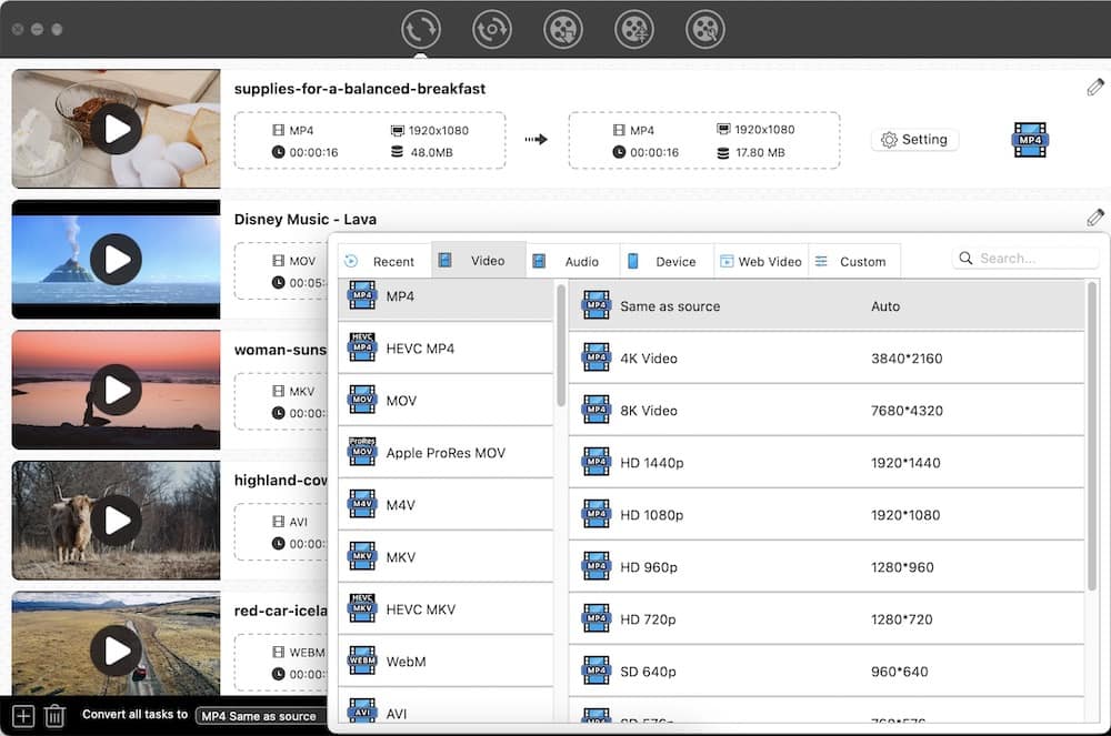 list of imovie supported formats