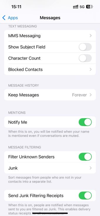message history