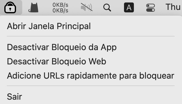 Barra de menu do Mac