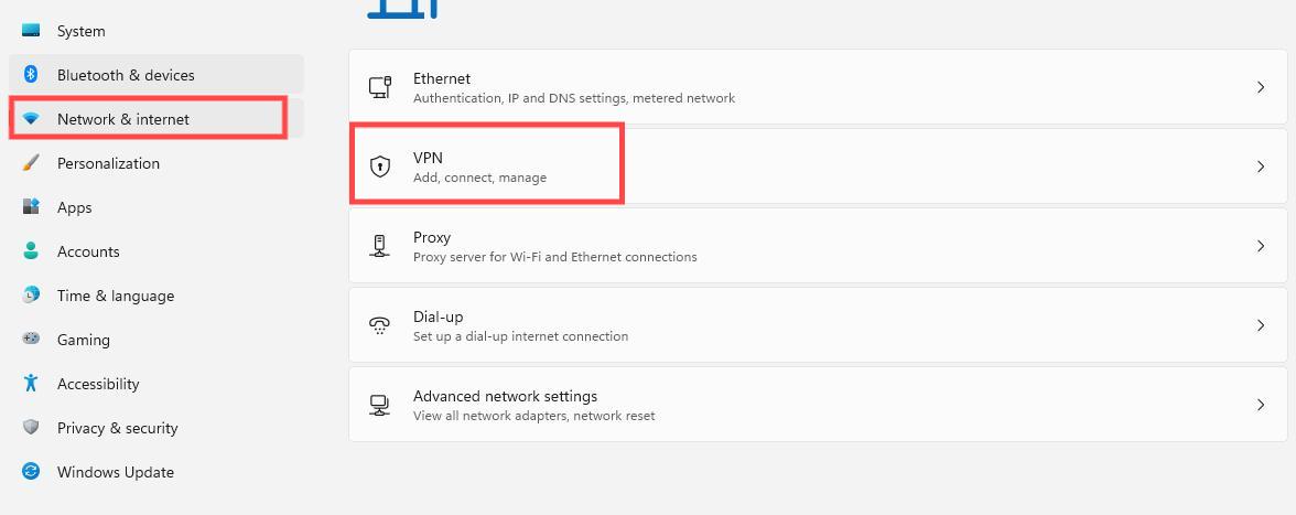 turn off VPN