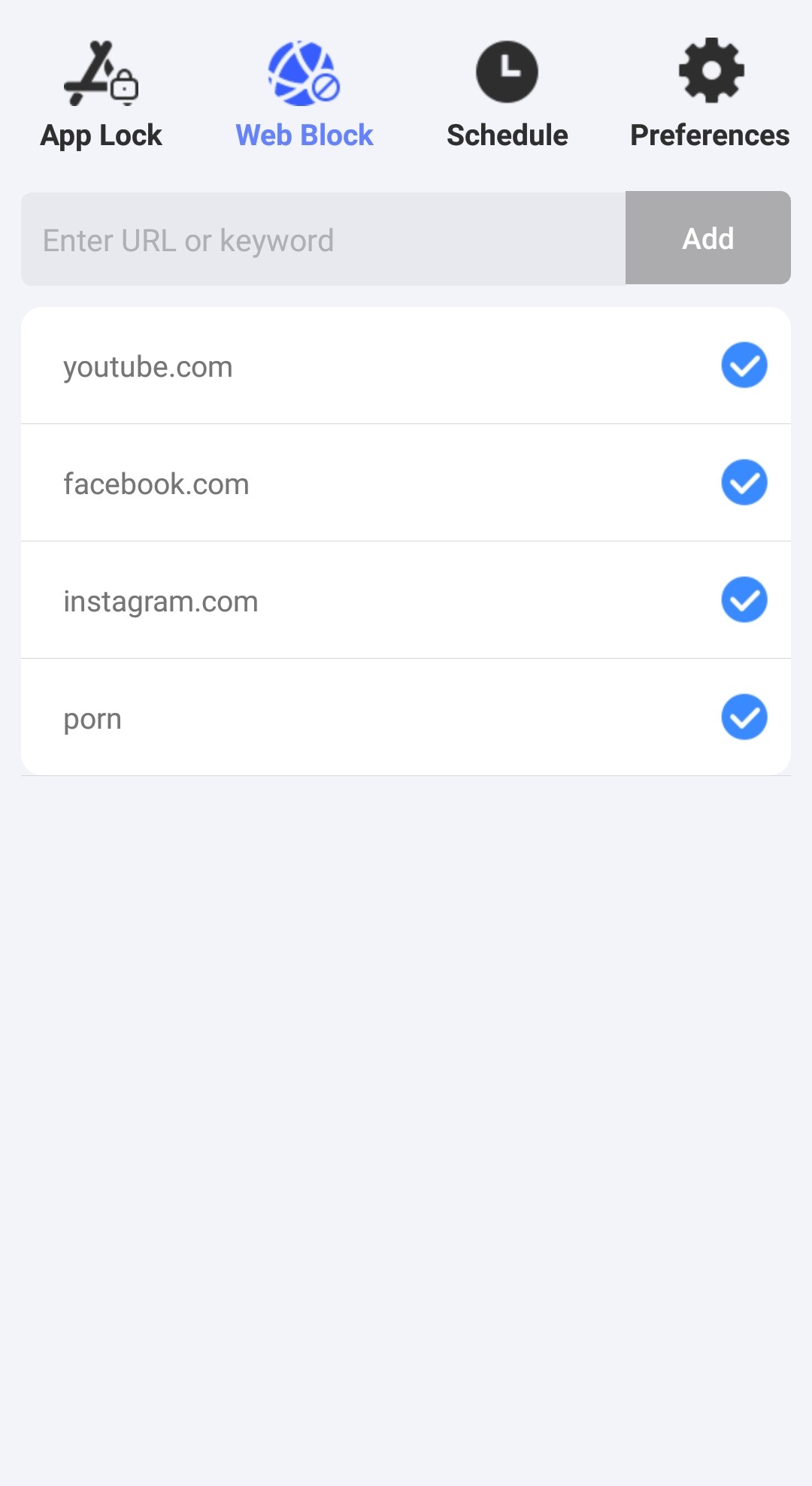 add facebook.com and click Apply