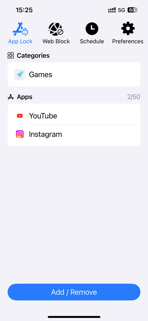 add/remove button