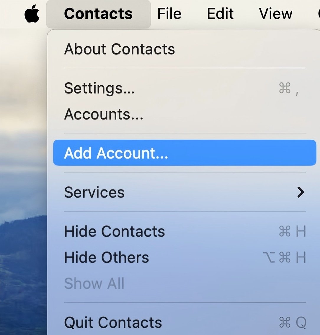 select Add Account