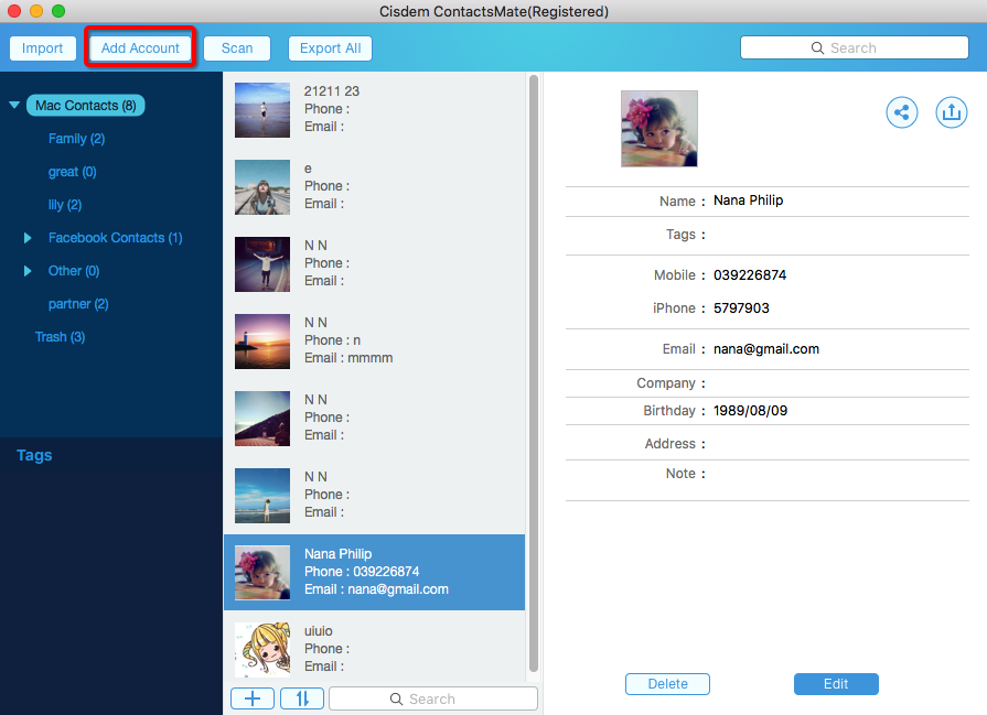 Export Google Contacts on Mac via Third-party App 2