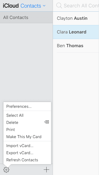 icloud import vcard exported from android contacts