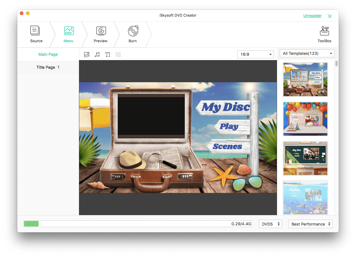 menu template